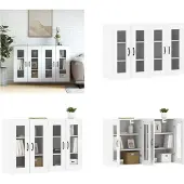 vidaXL Armoires murales 2 pcs. Blanc Bois composite
