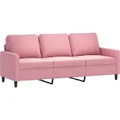 vidaXL Canapé à 3 places Rose 180 cm Velours