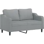 vidaXL Canapé à 2 places Gris clair 140 cm Tissu