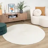 NATURL. Tapis en laine rond - Wise Blanc No. 001 | Ø 100 cm | Rond | Tissage plat
