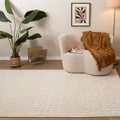 FRAAI Tapis lavable - Dunya Geo Blanc | 200x290 cm | Rectangulaire | Pile courte