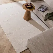 Studio Clarice Tapis en laine - Giselle Abstract Blanc | 120x170 cm | Rectangulaire | Pile courte