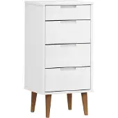 vidaXL Armoire à tiroirs MOLDE Blanc 40x35x82 cm Pin massif
