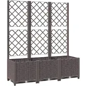 vidaXL Jardinière avec treillis Marron 120 x 40 x 136 cm PP