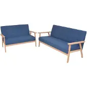 vidaXL Ensemble de canapés 2 pièces tissu bleu