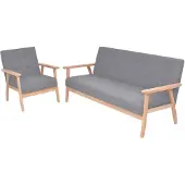 vidaXL Ensemble de canapés 2 pièces tissu gris clair