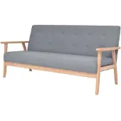 vidaXL Canapé 3 places tissu gris clair
