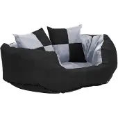 vidaXL Coussin réversible et lavable pour chien Gris et noir 65x50x20 cm