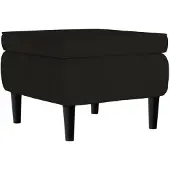 vidaXL Tabouret avec pieds en bois Noir Velours