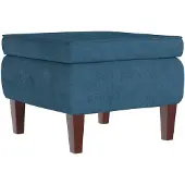 vidaXL Tabouret avec pieds en bois Bleu Velours