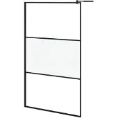 vidaXL Paroi de douche pour douche à l'italienne 115x195 cm ESG Mat noir