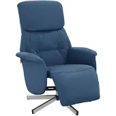vidaXL Fauteuil relax avec repose-pieds Bleu Tissu