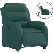 vidaXL Fauteuil relax électrique vert foncé Tissu