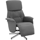 vidaXL Fauteuil relax avec repose-pieds Tissu gris foncé