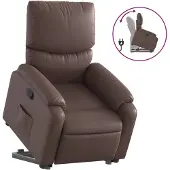 vidaXL Fauteuil relax avec releveur Marron Similicuir