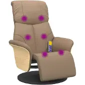 vidaXL Fauteuil de massage avec repose-pieds Cappuccino-Brun Similicuir