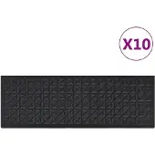 vidaXL Marches d'escalier 10 pcs 25x75 cm caoutchouc