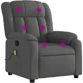 vidaXL Fauteuil de massage gris foncé Tissu