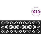 vidaXL Marches d'escalier 10 pcs 25x75 cm caoutchouc