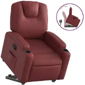 vidaXL Fauteuil relax releveur bordeaux similicuir