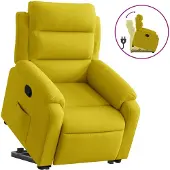 vidaXL Fauteuil relax releveur jaune velours