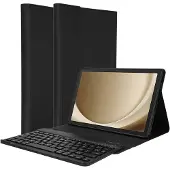 Accezz Étui de tablette portefeuille Bluetooth Clavier Samsung Galaxy Tab A9 Plus - AZERTY / FR - Noir
