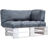 vidaXL Canapé de jardin en palettes avec coussins gris en pin