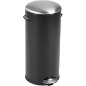 EKO - Belle Deluxe Poubelle à pédale 30 litres - Steel Plastic - noir brillant,mat s/s