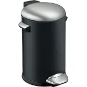 EKO - Belle Deluxe Poubelle à pédale 20 litres - Steel Plastic - Noir, inox mat