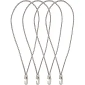 Proplus Attache de voile avec crochets en nylon. 4 pièces dans un sachet. 35cm. blanc