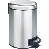 Wenko Seau à maquillage 3L inox mat 22829100, Poubelle, Noir, Argent