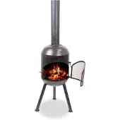 Bonfeu 3401 BonSolo - Cheminée Extérieure - Noir - 126cm - 34cm