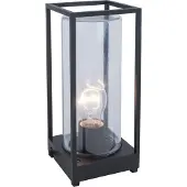 Lutec Lampe à poser extérieure FLAIR en tube de verre noir 6588801012