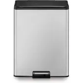 EKO - Essential Recycler Poubelle à pédale 20+20 litres - Stainless steel - Acier inoxydable mat