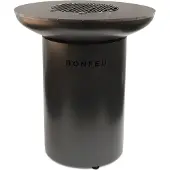 Bonfeu BonBiza Noir Ø 80 cm - Cheminée de jardin avec plaque de cuisson - Baril à feu & foyer - Brasero en acier robuste - Avec plaque de cuisson - Brasero pour le jardin