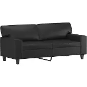 vidaXL Canapé à 2 places Noir 140 cm Similicuir