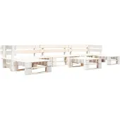 vidaXL Ensemble de salon en bois pour palettes, 6 pièces, blanc