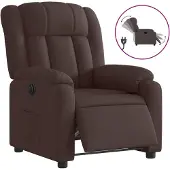 vidaXL Fauteuil relax électrique brun foncé Tissu