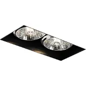 QAZQA Spot encastré moderne noir GU10 AR70 sans bordure 2 lumières - Oneon
