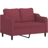 vidaXL Canapé à 2 places Rouge bordeaux 120 cm Tissu