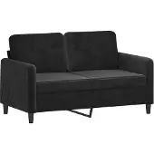 vidaXL Canapé à 2 places Noir 120 cm Velours