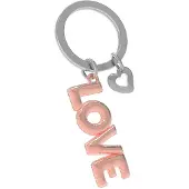 Metalmorphose - Porte-clés - alliage de zinc - taille : 3,5 x 0,9 x 7,3 cm - ballon de fête amour - or rose brillant, chrome brillant
