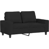 vidaXL Canapé à 2 places Noir 120 cm Tissu