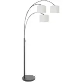 Steinhauer Lampadaire Sparkled Light noir avec capuchons blancs
