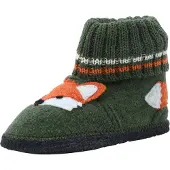 Beck Pantoufle 'Fuchs' kaki / orange / noir / blanc