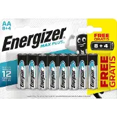 Energizer - piles Max Plus AA/LR06/E91, blister de 8 + 4