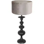 Steinhauer Lampe de table classique Lyons C avec capuche en velours taupe