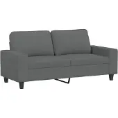 vidaXL Canapé à 2 places Gris foncé 140 cm Tissu
