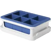 Oxo Plateau ? gla?ons en silicone Good Grips avec couvercle - Gla?ons grands, couleur bleu fonc?.