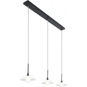 Steinhauer Suspension Tallerken 2654ZW Noir - Style moderne, hauteur réglable, matériaux : verre et métal, d'intérieur,